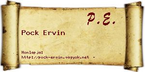 Pock Ervin névjegykártya